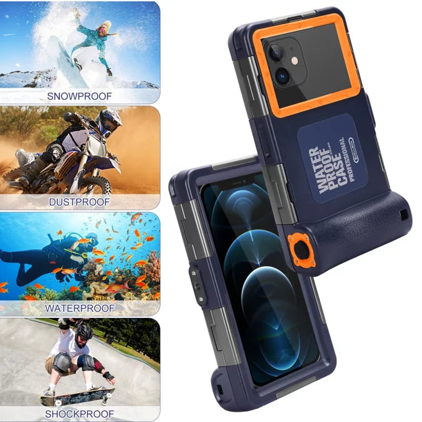 UrbanX Professional [15m/50ft] Swimming Diving Surfing Snorkeling Photo Video Waterproof Protective Case Underwater Housing for Infinix Hot 9 And all Phones Up to 6.9 Inch LCD with Lanyard