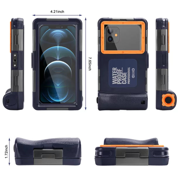 UrbanX Professional [15m/50ft] Swimming Diving Surfing Snorkeling Photo Video Waterproof Protective Case Underwater Housing for Oppo Reno4 Lite And all Phones Up to 6.9 Inch LCD with Lanyard