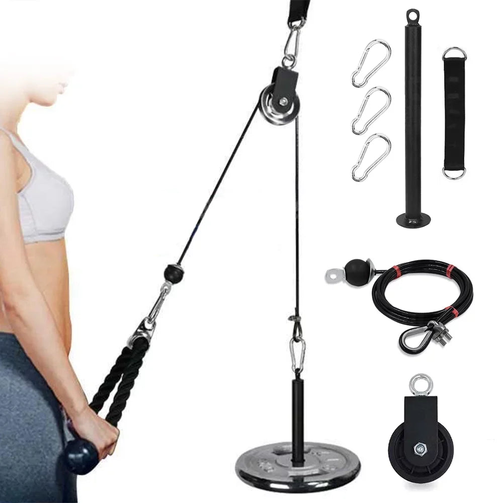 Pulley Cable Machine Attachment System with Upgraded Loading Pin Super-Silent Detachable 360 Degree Rotation Pulley Fitness Arm Biceps Triceps Strength Training Home Gym Workout Equipment