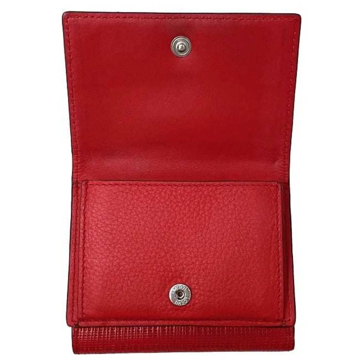 Pre-Owned Loewe trifold wallet red linen anagram leather grain LOEWE (Good)