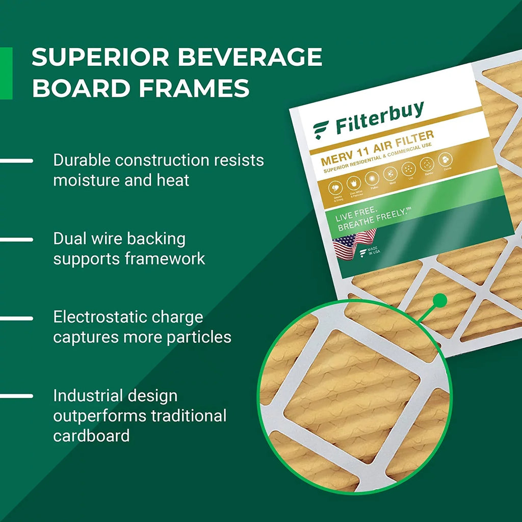 Filterbuy 17.5x23.5x1 MERV 11 Pleated HVAC AC Furnace Air Filters (2-Pack)