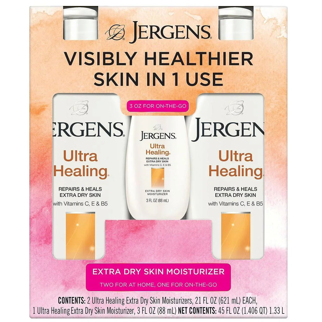 Jergens Ultra Healing Extra Dry Skin Moisturizers (2 - 21 fl. oz. & 1 - 3 oz.)
