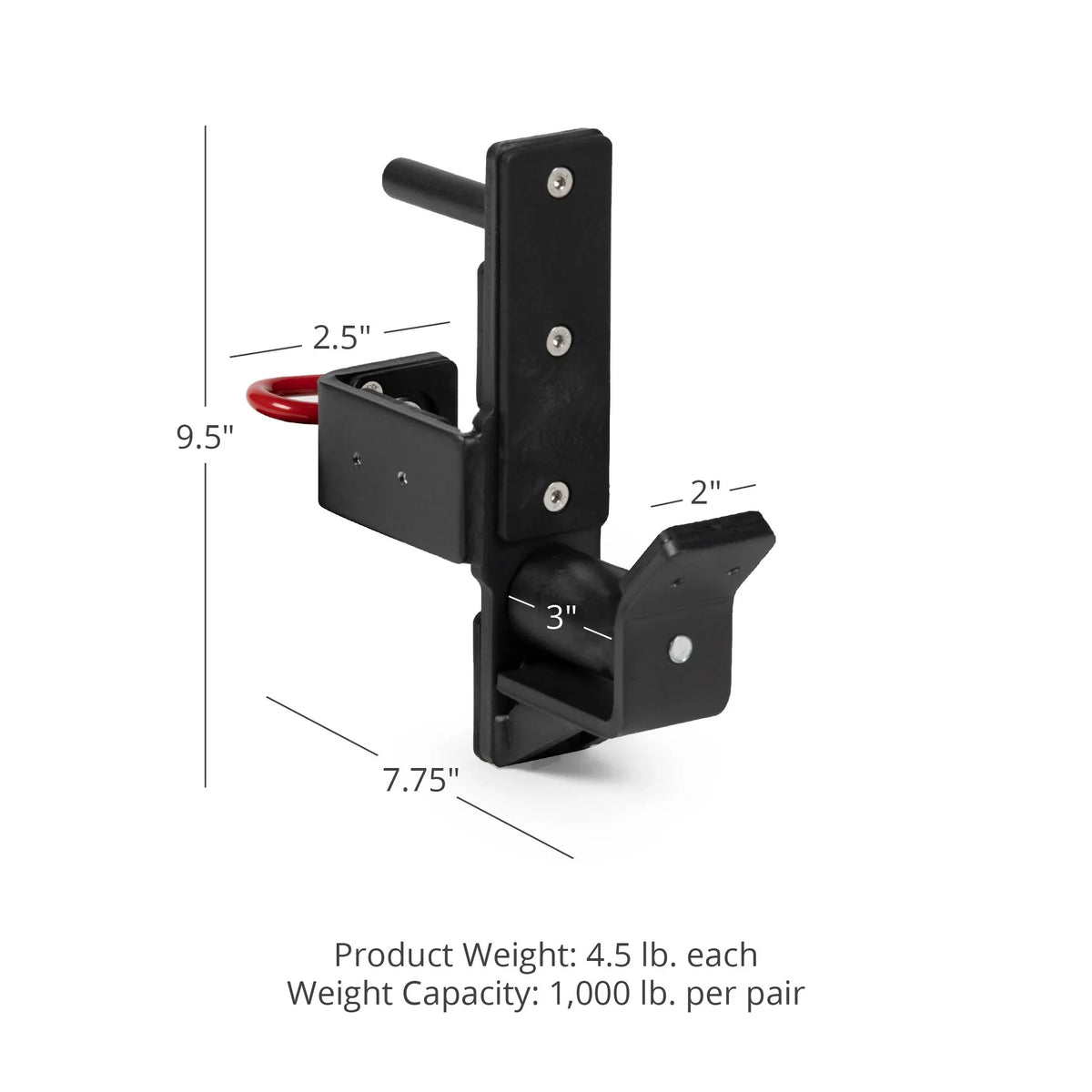 Titan Fitness T-3 Series Roller J-Hooks, Rated 1,000 LB Per Pair, Power Rack Attachment, Smooth Barbell Racking