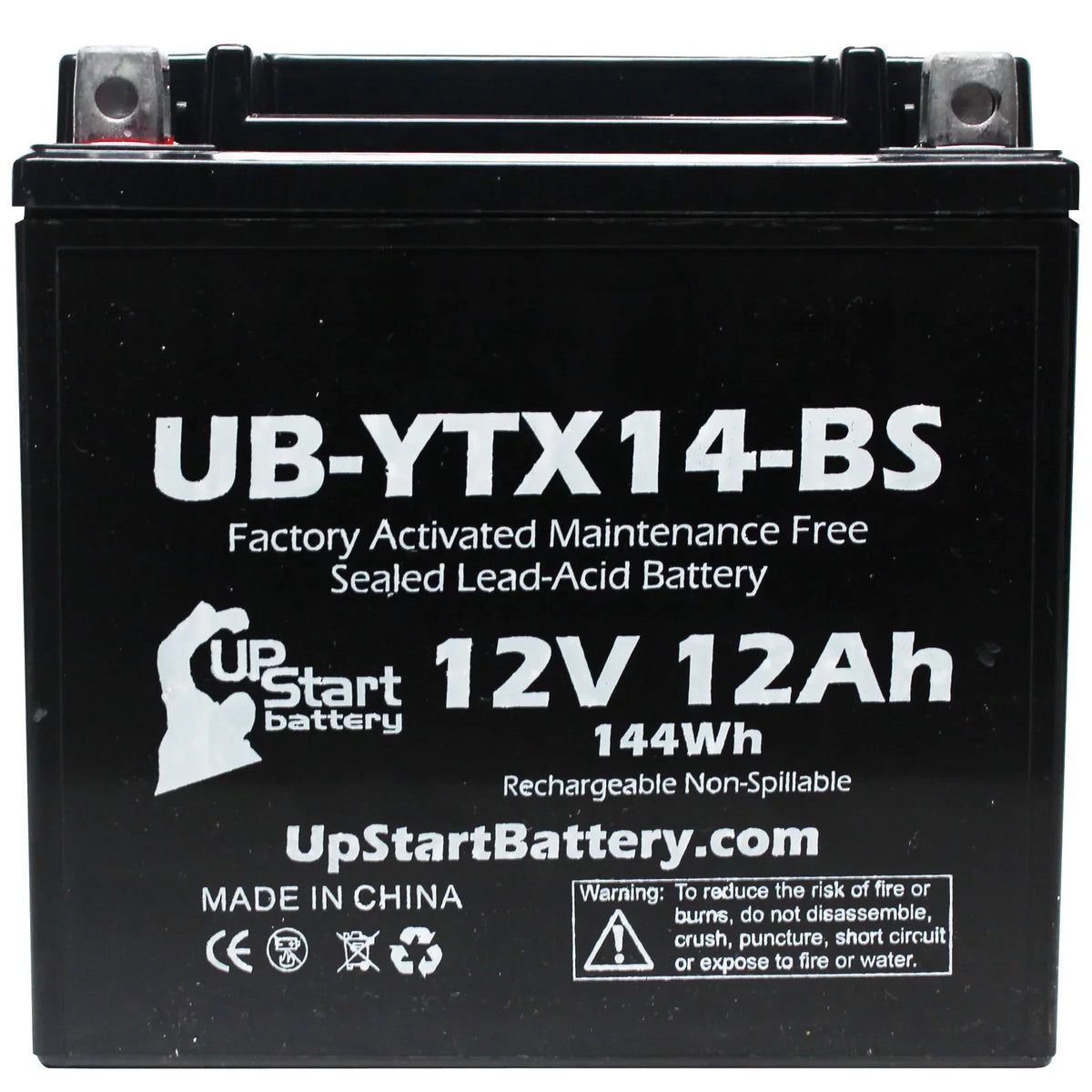 3-Pack UpStart Battery Replacement for 2010 BMW F800ST, GS 800 CC Factory Activated, Maintenance Free, Motorcycle Battery - 12V, 12AH, UB-YTX14-BS