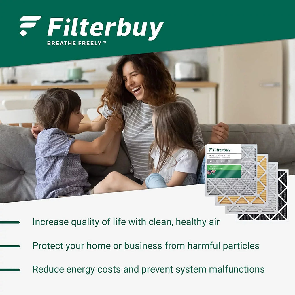 Filterbuy 17x20x1 MERV 11 Pleated HVAC AC Furnace Air Filters (4-Pack)