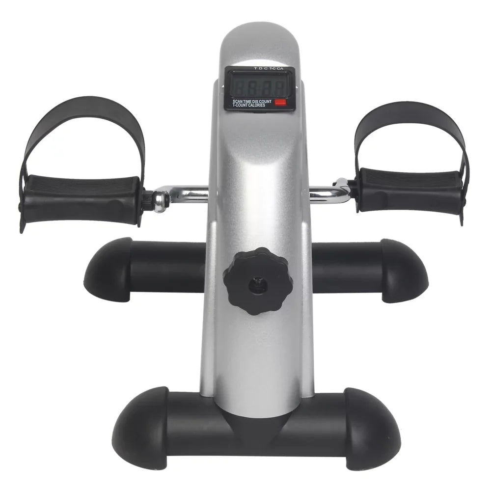 Ktaxon Portable Mini Bike Desk Exercise, Home Office Mini Peddle Bike with LCD Screen, 220 lb Maximum Weight (Silver)