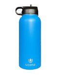 Uzima - Z-Source Filtered Water Bottle for Hiking, Backpacking, Camping, and Travel. Water Purification on the Go. Large 32oz Capacity with Double-Walled Stainless Steel Exterior. (Blue)