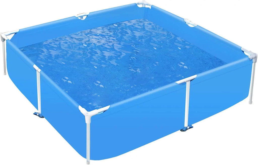 COVERONICS 59x59 Metal Frame Pool Summer - COVERONICS Swimming Pool for Summer Water Play, Outdoor Indoor Pool Ball/Sand Pit for Backyard Party